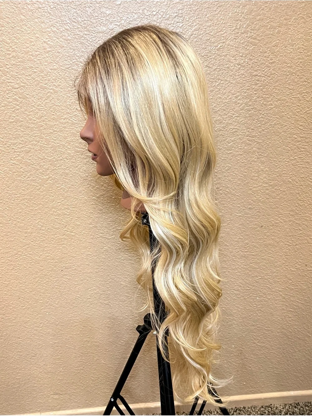 Blonde Long Wavy Lace Front Wig - Natural Blonde
